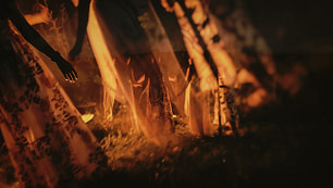 Women at the night ceremony. Ceremony space.